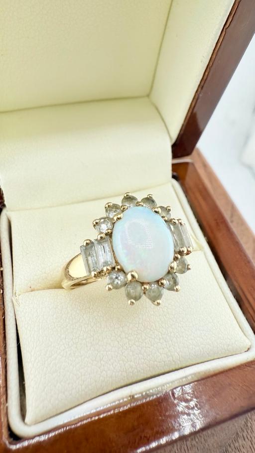 Buy & Sell Harrow on the Hill North West London - Photos for 9ct Gold Opal and Aquamarine Cluster Ring