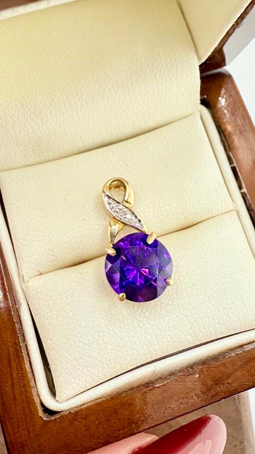 Buy & Sell Harrow on the Hill North West London - Photos for Fine 9ct Gold Diamond and Amethyst Pendant