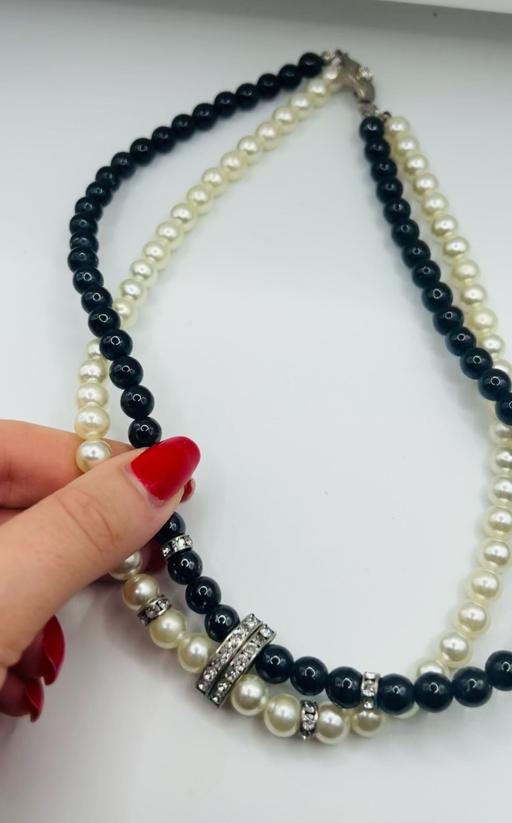 Buy & Sell Harrow on the Hill North West London - Photos for 50s 60s Pearl and Black Bead Necklace