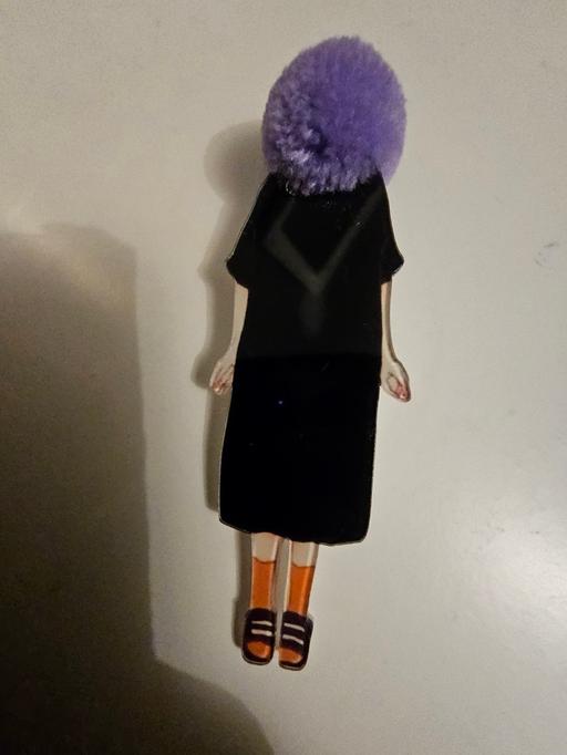 Buy & Sell Pilsley North East Derbyshire - Photos for acrylic lady brooch purple pompom head
