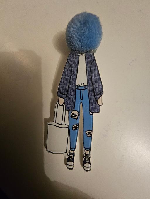 Buy & Sell Pilsley North East Derbyshire - Photos for acrylic lady brooch blue pompom head
