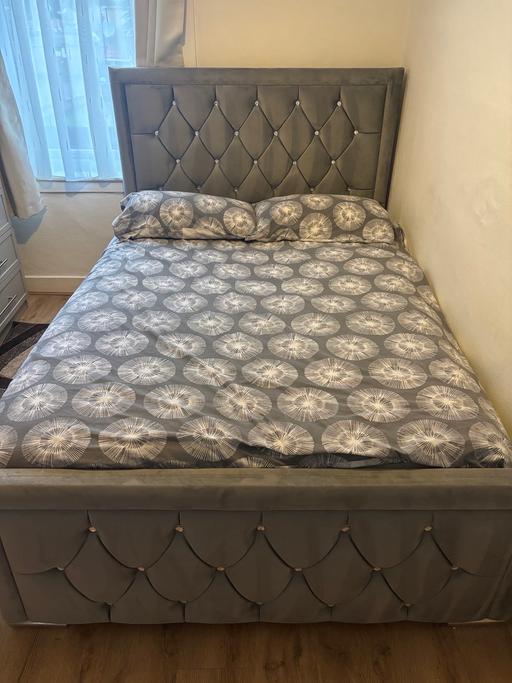 Buy & Sell Upper Edmonton North London - Photos for Double Bed , beautiful velvet grey like new