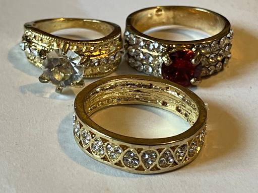 Buy & Sell Yeovil Somerset - Photos for 3x18k gold plate white cubic zirconia rings.