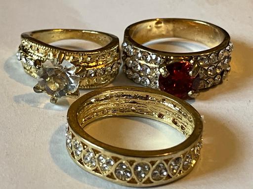 Buy & Sell Yeovil Somerset - Photos for 3x18k gold plate white cubic zirconia rings.