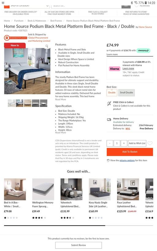 Buy & Sell Ocker Hill Sandwell - Photos for podium black double bed frame