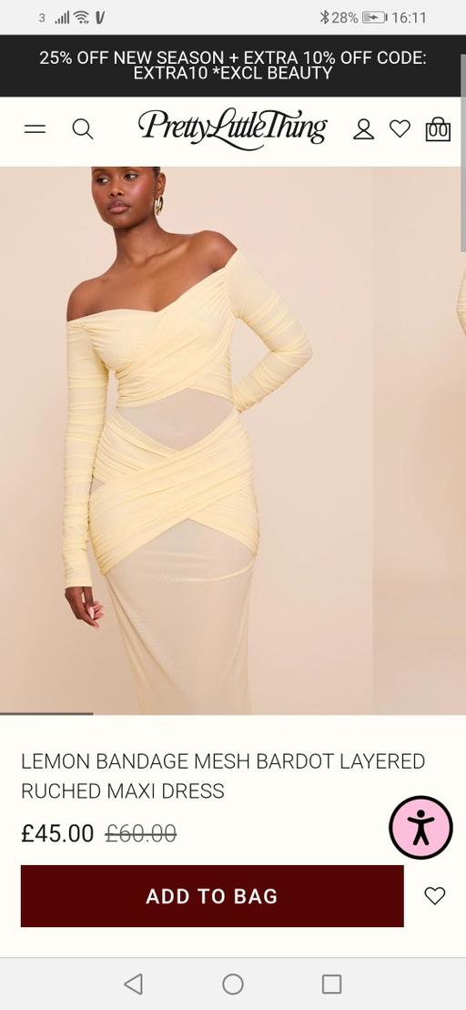 Buy & Sell Heath Town Wolverhampton - Photos for New prettylittlething lemon bandage dress