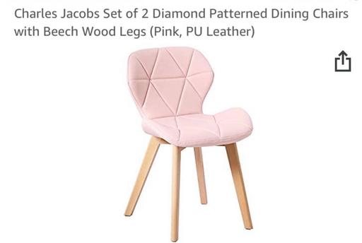 Buy & Sell Little Venice West London - Photos for 2 x Pink PU chairs
