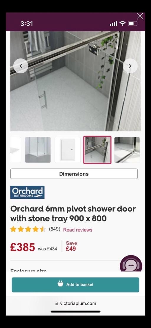 Buy & Sell Thriplow South Cambridgeshire - Photos for Orchard 6mm Pivot Shower Door