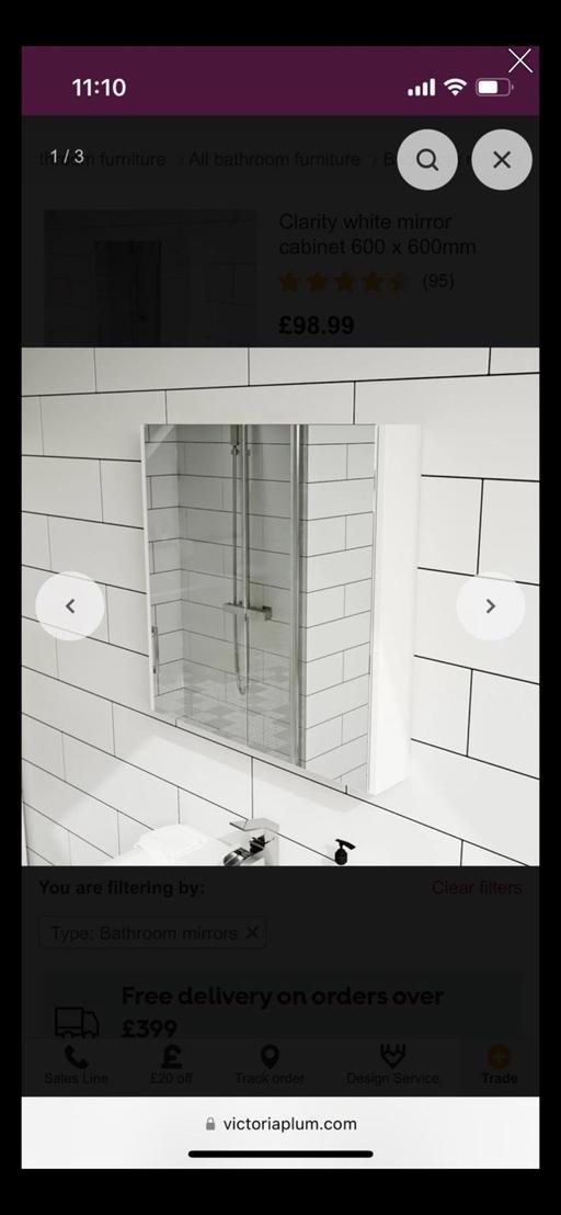 Buy & Sell Thriplow South Cambridgeshire - Photos for Clarity White Mirror Cabinet