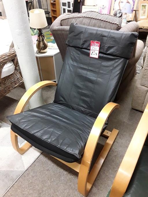Buy & Sell Saint Pauls Trading Estate Tameside - Photos for Black faux leather rocking chair
