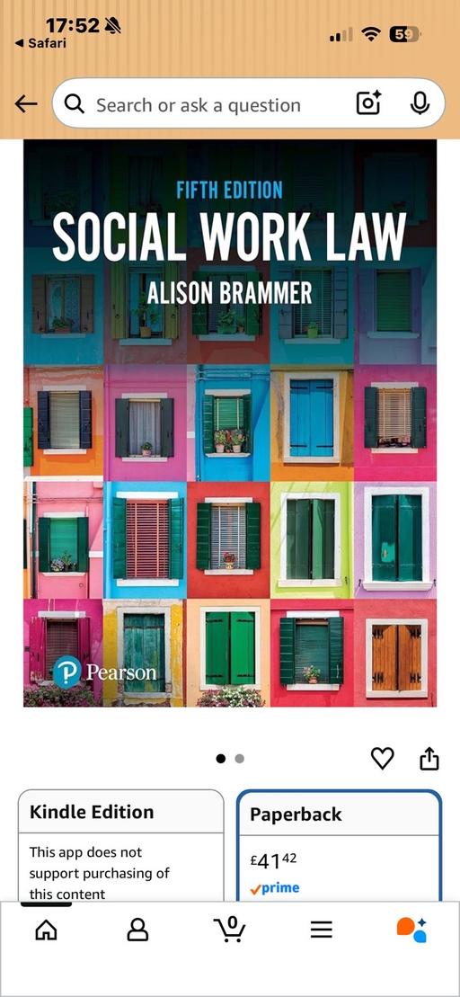 Buy & Sell Horsehay Telford and Wrekin - Photos for Social work law - Alison Brammer 5th edition