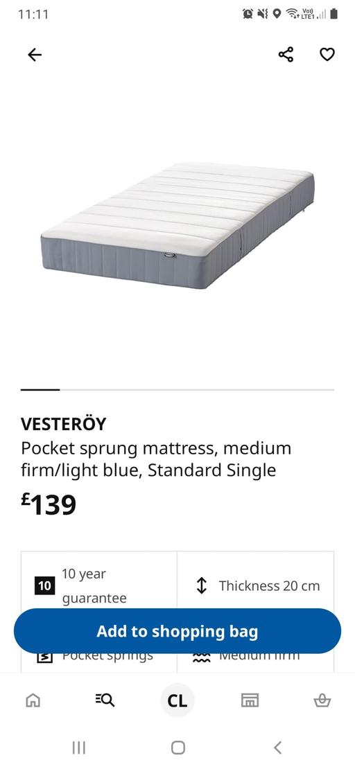 Buy & Sell Northfield Birmingham - Photos for Ikea single mattress