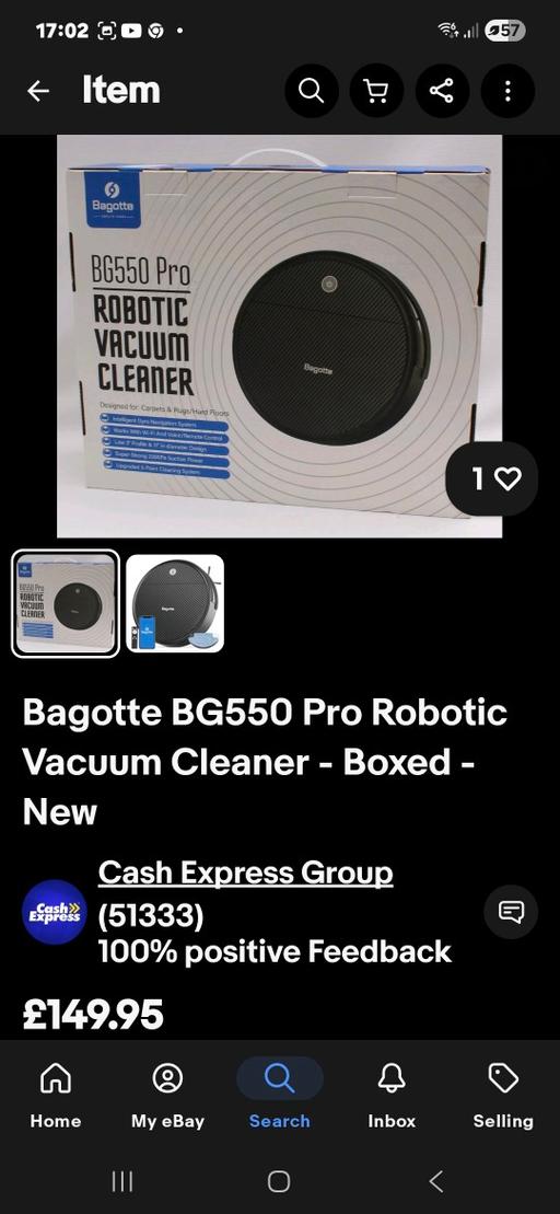 Buy & Sell Woodhouse Sheffield - Photos for Bagotte BG550 PRO Robotic Vac.RRP£149.99