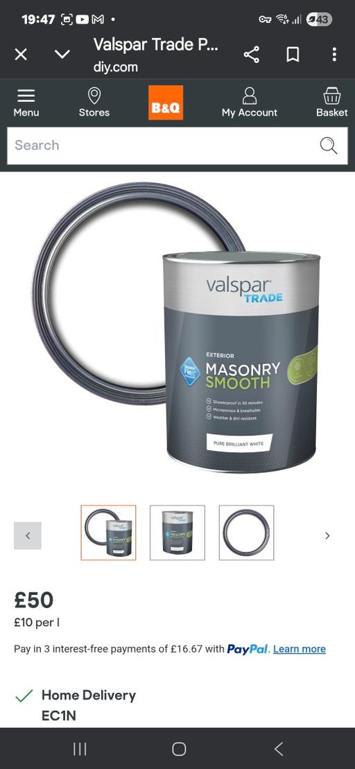 Buy & Sell Woodhouse Sheffield - Photos for Valspar Masonry Paint. 5L TINS RRP £50