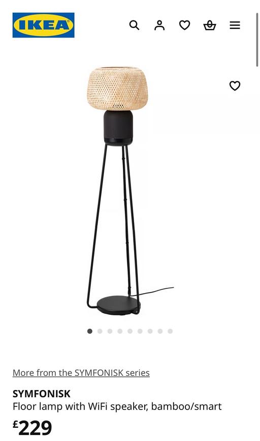 Buy & Sell Kitts Green Birmingham - Photos for IKEA Floor Lamp with WiFi speakers