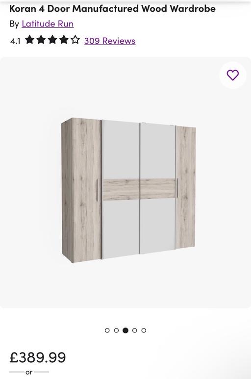 Buy & Sell Bedfont Hounslow - Photos for Oak White 4 Door Wooden Wardrobe - RRP £389