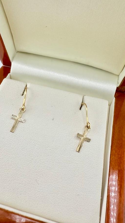 Buy & Sell Harrow on the Hill North West London - Photos for Fine 9ct Yellow Gold Cross Drop Earrings