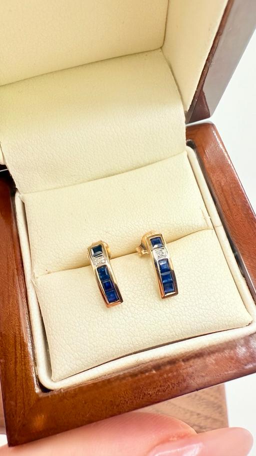 Buy & Sell Harrow on the Hill North West London - Photos for 9ct Gold Diamond and Sapphire Earrings