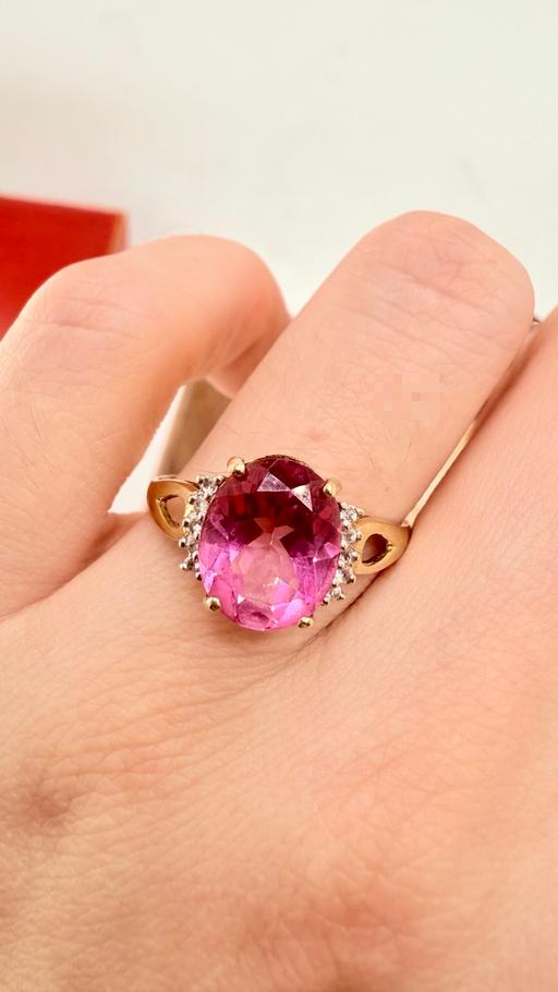 Buy & Sell Harrow on the Hill North West London - Photos for Fine 9ct Gold Pink Topaz Large Ring