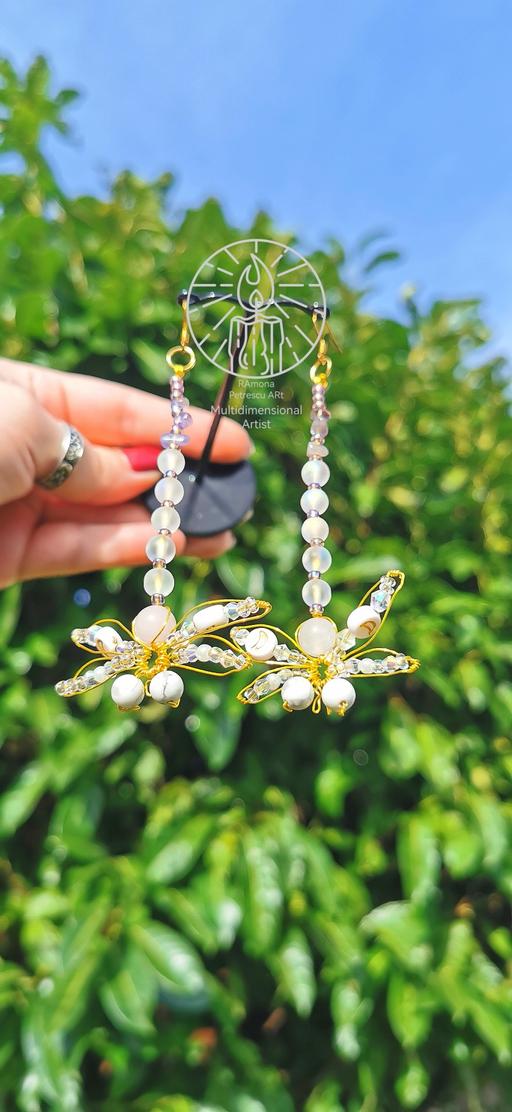 Buy & Sell Erdington Birmingham - Photos for 🌙 Crescent Moon Dragonfly Crystal Earrings