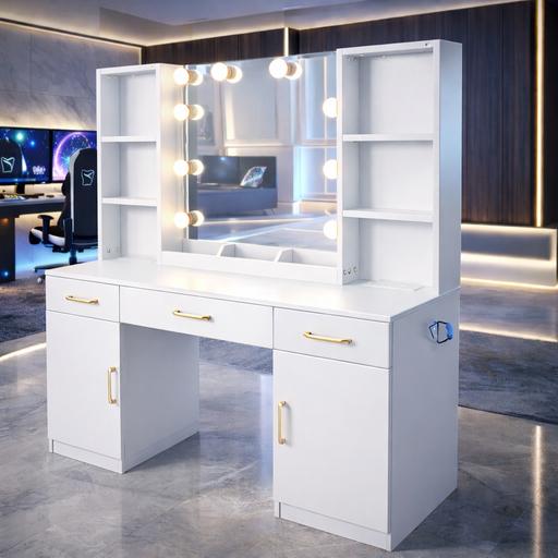 Buy & Sell Milnrow Rochdale - Photos for White dressing table with stool and lights