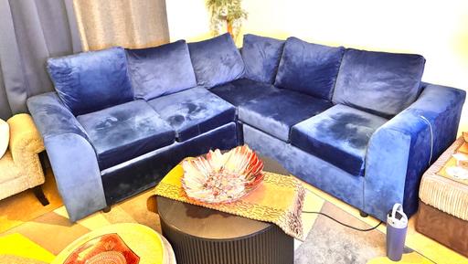 Buy & Sell Great Baddow Chelmsford - Photos for Blue velvet corner sofa