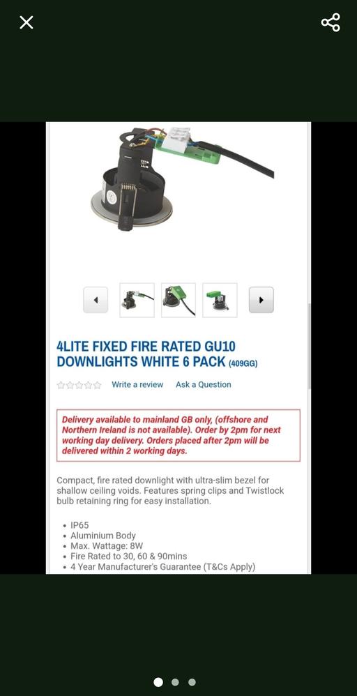 Buy & Sell Saint Georges Telford and Wrekin - Photos for downlights fire rated