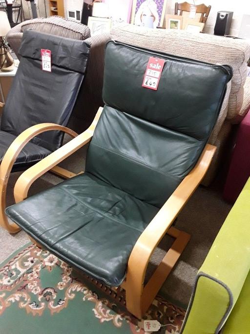 Buy & Sell Saint Pauls Trading Estate Tameside - Photos for Green faux leather sprung rocker chair