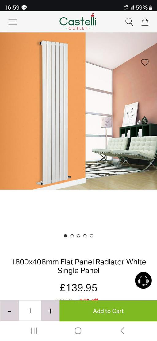 Buy & Sell Hurst Green Dudley - Photos for 1800x408mm Flat Panel Radiator White Single P