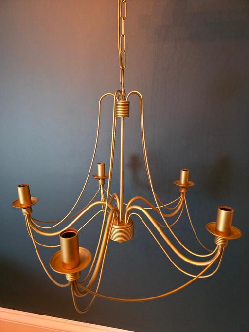 Buy & Sell Giffnock Glasgow - Photos for BRASS 5 CANDLE CHANDELIER LIGHT | ANTIQUE