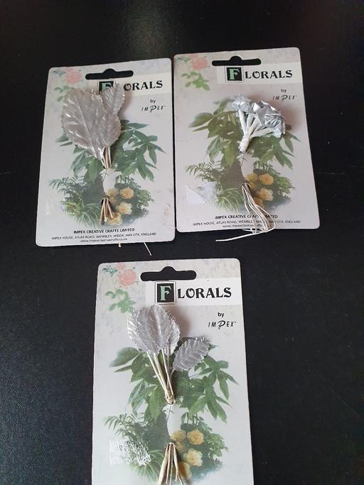 courses Upper Gornal Dudley - Photos for silver craft flowers/leaves x 3 cards NEW
