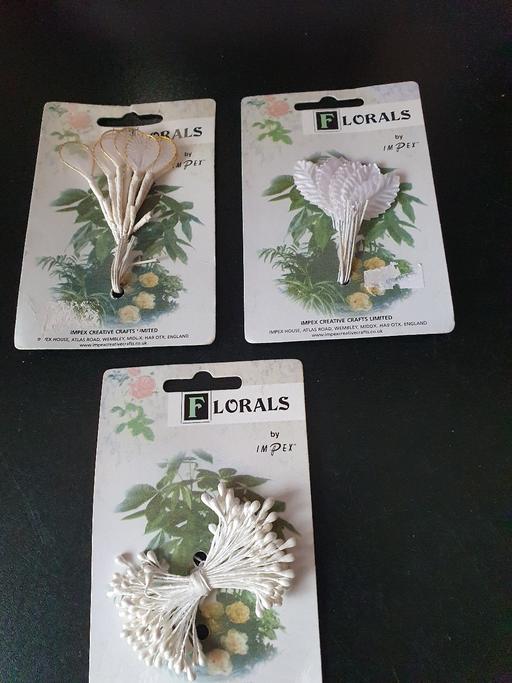 courses Upper Gornal Dudley - Photos for white craft flowers/leaves x 3 cards NEW