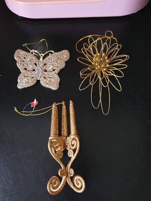 Buy & Sell Upper Gornal Dudley - Photos for gold Christmas decorations x 3 NEW