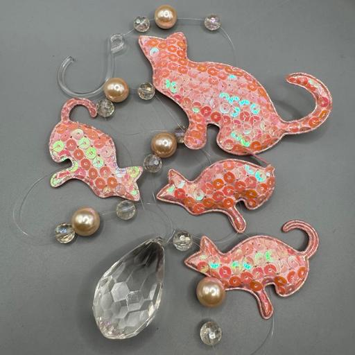 Buy & Sell Tyseley Birmingham - Photos for Quirky Sequin Pink Cats Hanging Crystal Ornam