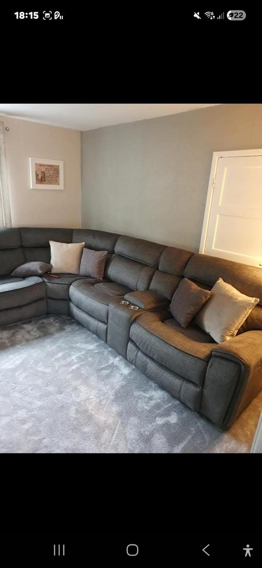 Buy & Sell Rainstorth Rotherham - Photos for Grey/blue Corner Sofa with media station