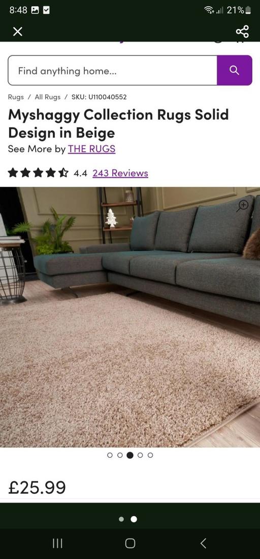 Buy & Sell Smethwick Sandwell - Photos for brand new shaggy rug 80×150cm