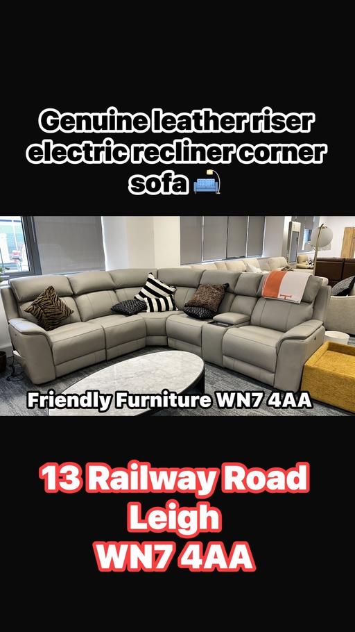 Buy & Sell Leigh Wigan - Photos for Riser recliner genuine leather corner sofa