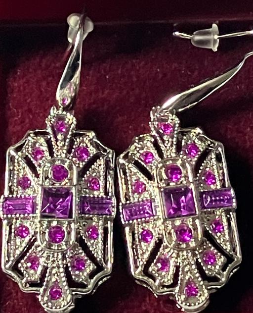 Buy & Sell Yeovil Somerset - Photos for Silver Roman Style Pink Amethyst Earrings.