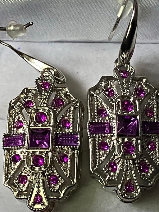 Buy & Sell Yeovil Somerset - Photos for Silver Roman Style Pink Amethyst Earrings.