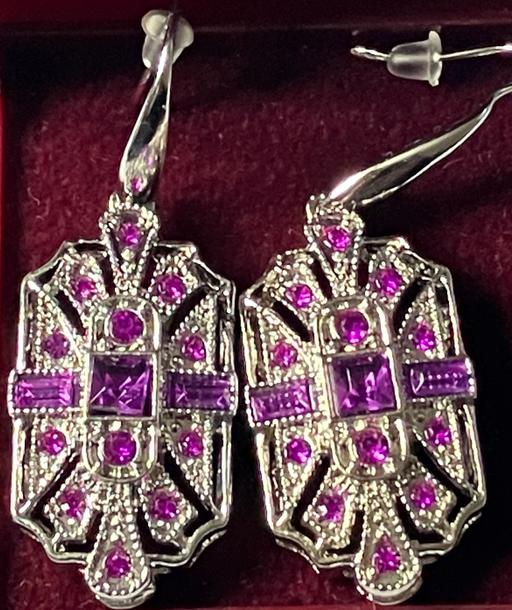 Buy & Sell Yeovil Somerset - Photos for Silver Roman Style Pink Amethyst Earrings.