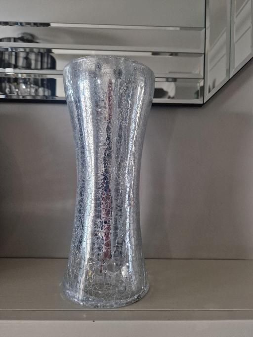 Buy & Sell Scholes Rotherham - Photos for Large silver crackeld glass vase