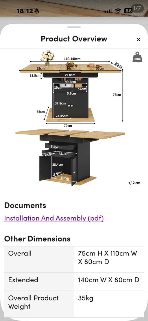 Buy & Sell Fazeley Lichfield - Photos for Extending kitchen table with storage