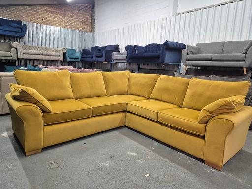 Buy & Sell Cheslyn Hay South Staffordshire - Photos for Next Garda Yellow Plush Velvet Corner Sofa