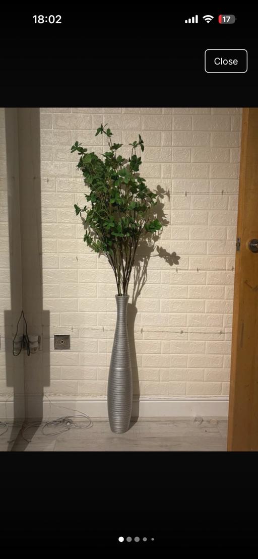 Buy & Sell Edgbaston Birmingham - Photos for Large Silver Floor Vase (65cm)