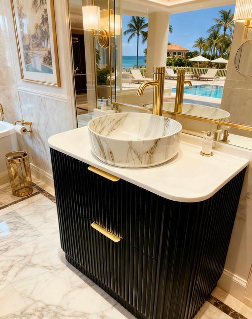 Buy & Sell Blakenhall Wolverhampton - Photos for Black waterproof fluted vanity unit &tap