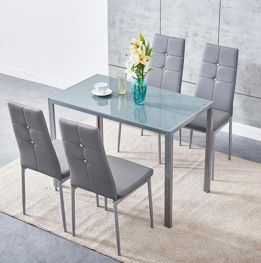 Buy & Sell Ladywood Birmingham - Photos for Grey Glass Dining Table & 4 Chairs