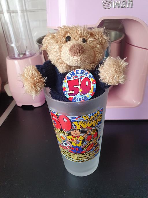 Buy & Sell Upper Gornal Dudley - Photos for birthday glass & bear set 50th