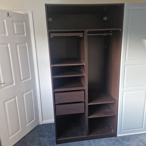 Buy & Sell Campsall Doncaster - Photos for Black IKEA wardrobe with shelves and drawers
