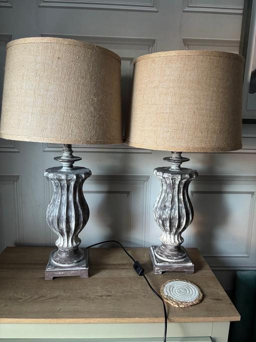 Buy & Sell Bartley Green Birmingham - Photos for Pair of wooden carved lamps Homesense