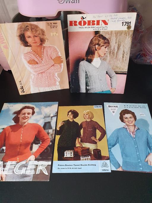 courses Upper Gornal Dudley - Photos for vintage knitting patterns x 5
